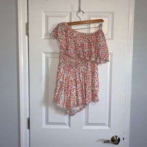 multicolor one shoulder romper size medium.
